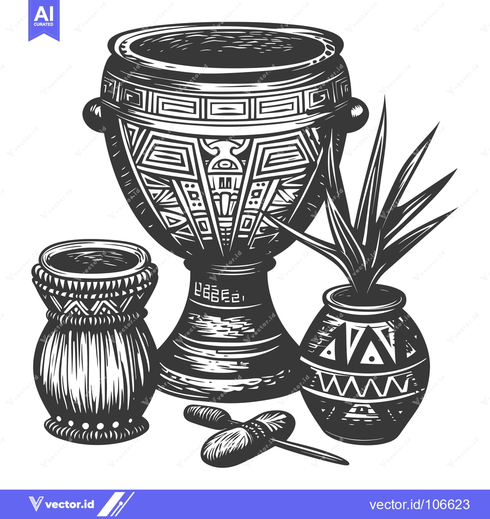 Premium Vector dari Traditional South American Yerba Mate Drinking Set with Plant
