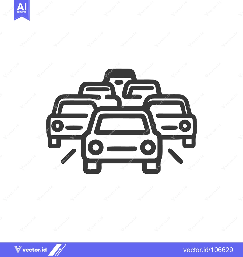 Premium Vector of Dense Car Traffic Icon: Congestion, Transportation, and Urban Mobility