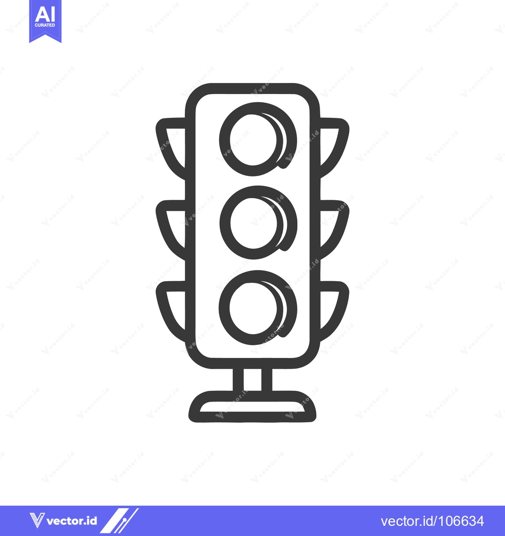 Premium Vector dari Minimalist Traffic Light Icon: Bold Outline, Clear Design, Modern Symb