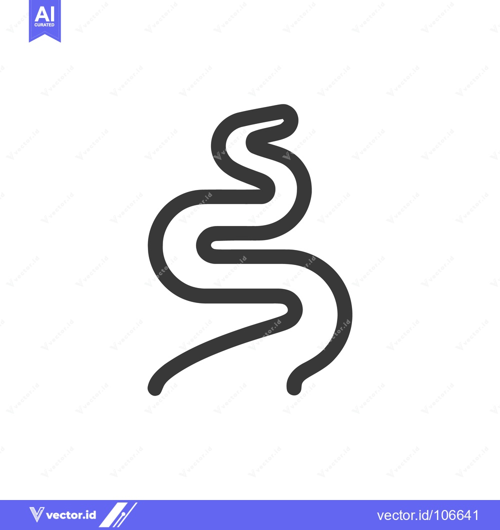 Premium Vector dari Minimalist Winding Road Icon in Dark Gray on White Background