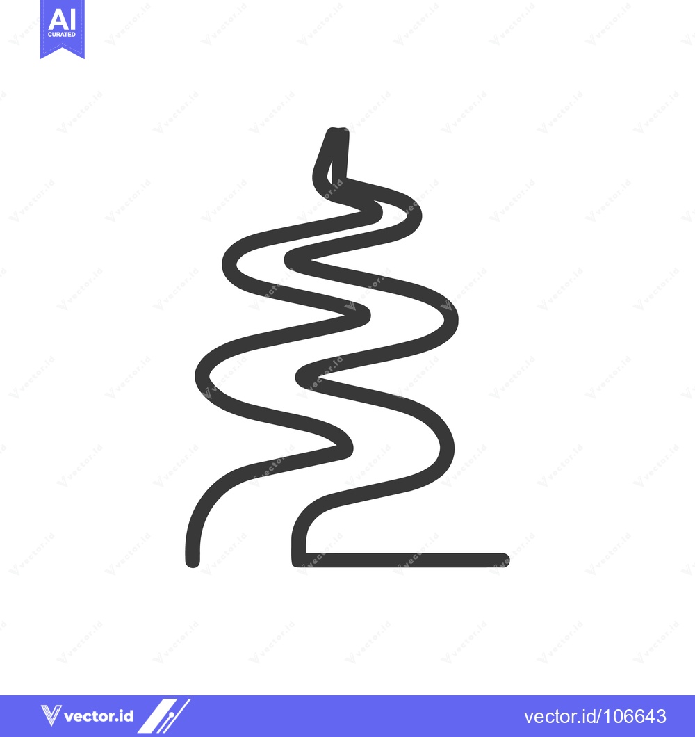 Premium Vector of Abstract Winding Road Icon: Minimalist Black Line on White Background