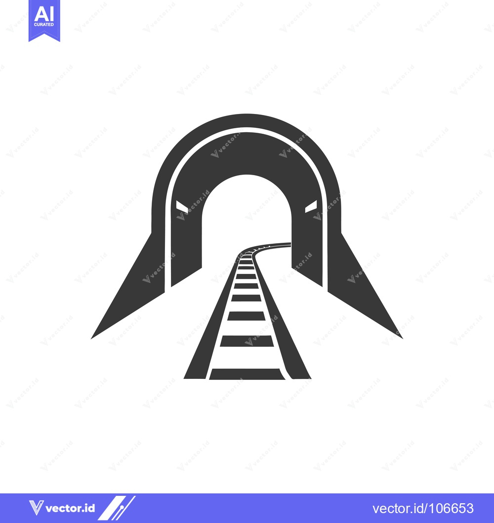 Premium Vector of Train Tracks Leading Through a Tunnel