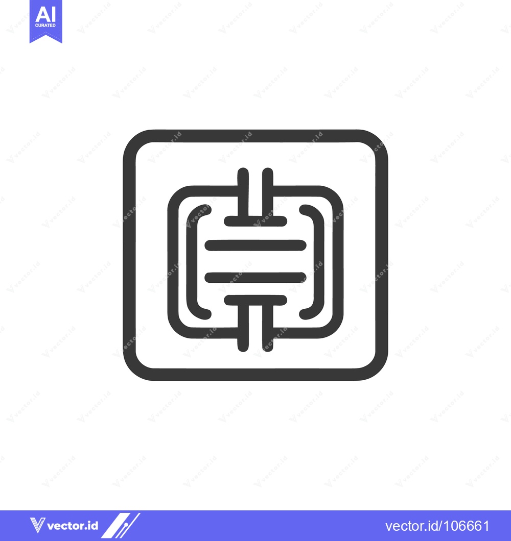 Premium Vector of Capacitor Symbol in Rounded Square Frame, Electronic Component Icon