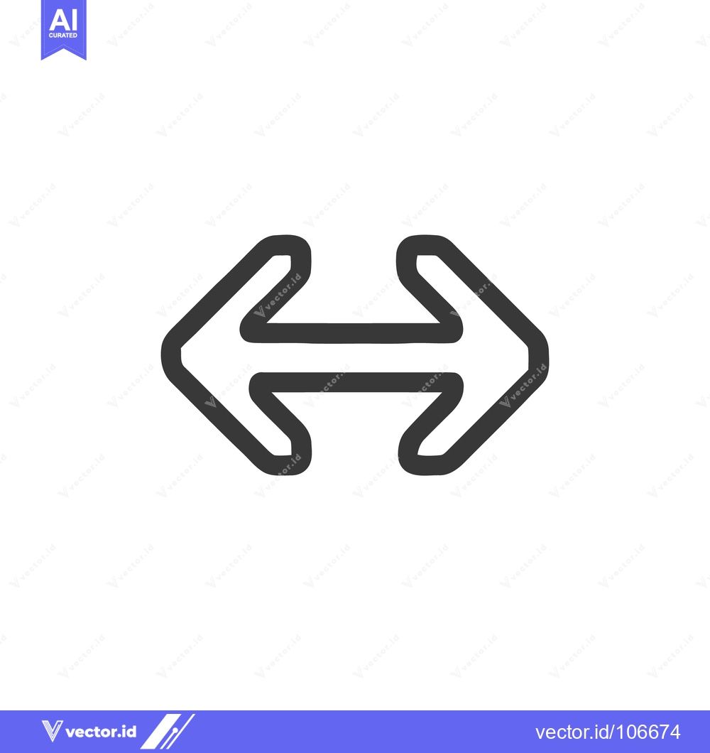 Premium Vector of Bold Two-Way Arrow Icon: Simple, Modern Directional Symbol on White