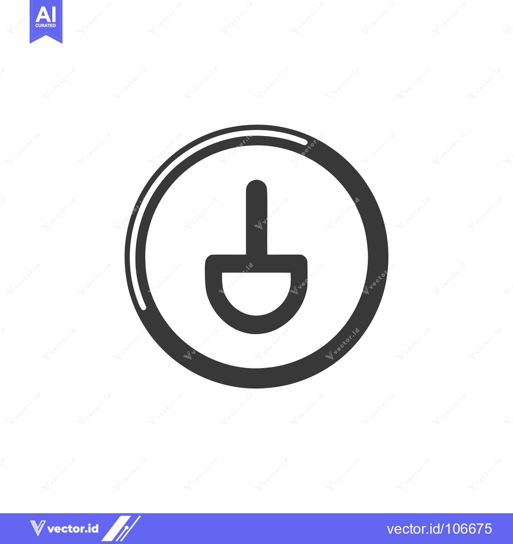 Premium Vector of Minimalist Black and White Icon of a Spade in a Circle