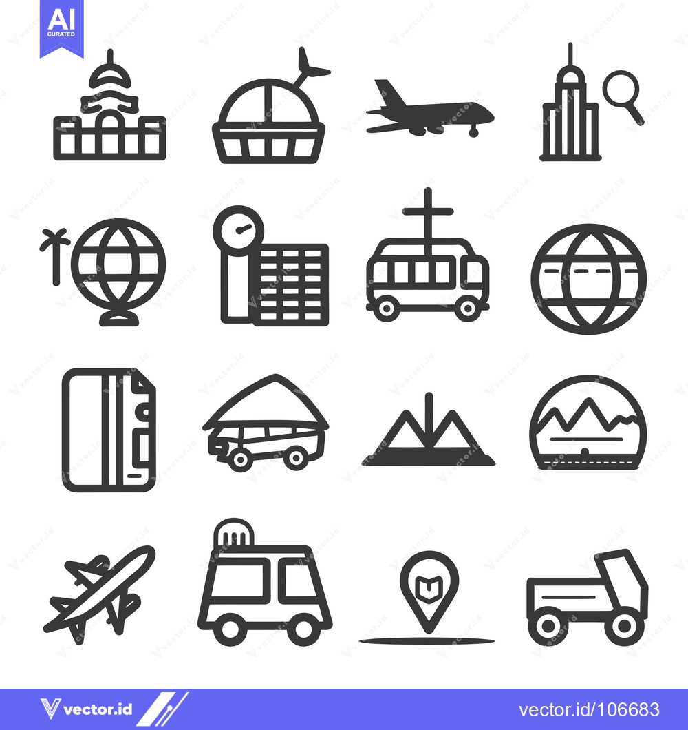 Premium Vector dari Travel and Transportation Icon Set