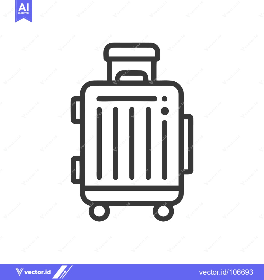 Premium Vector dari Minimalist Suitcase Icon: Travel, Luggage, and Adventure Symbol