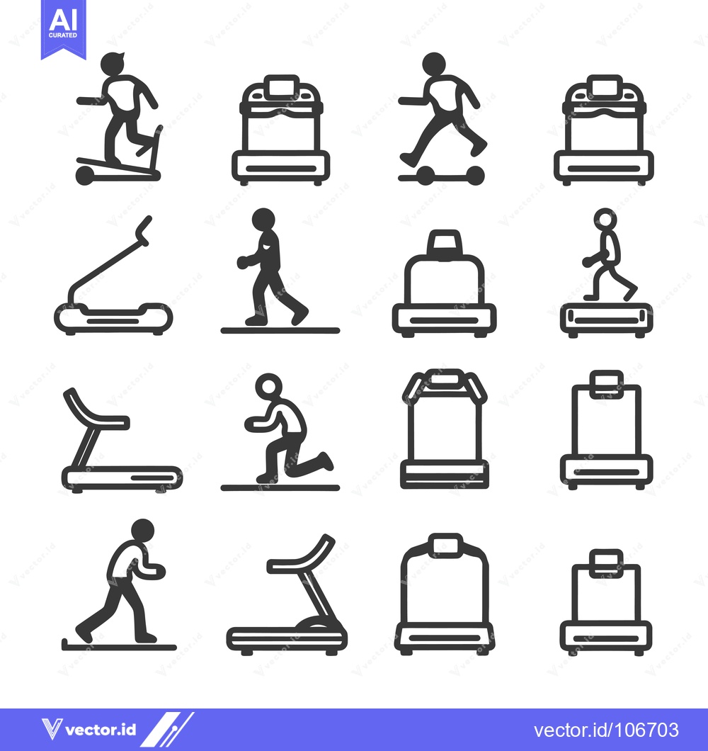 Premium Vector dari Treadmill Icon Set for Fitness, Exercise and Workout Applications