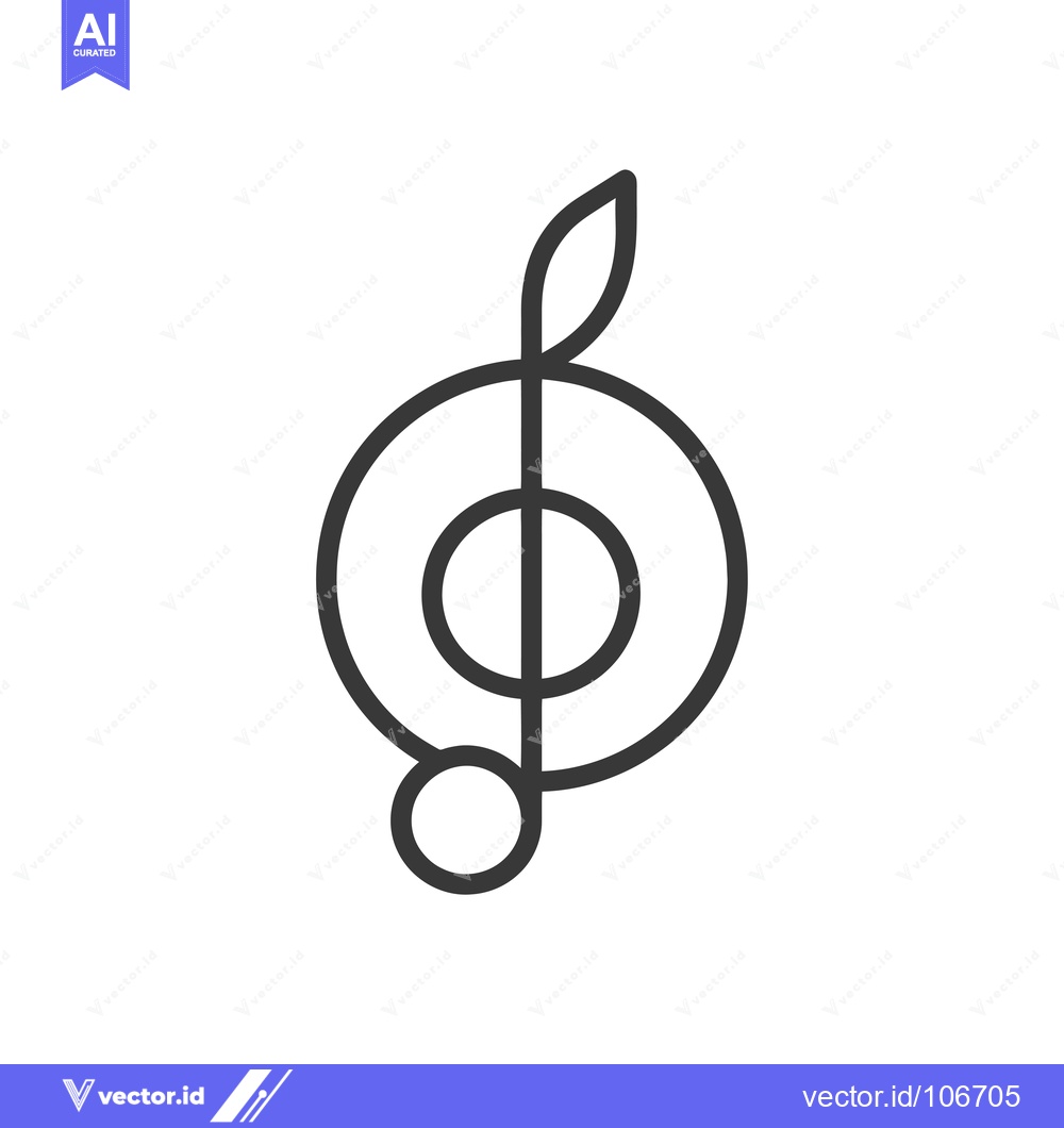 Premium Vector dari Treble Clef Musical Note Icon