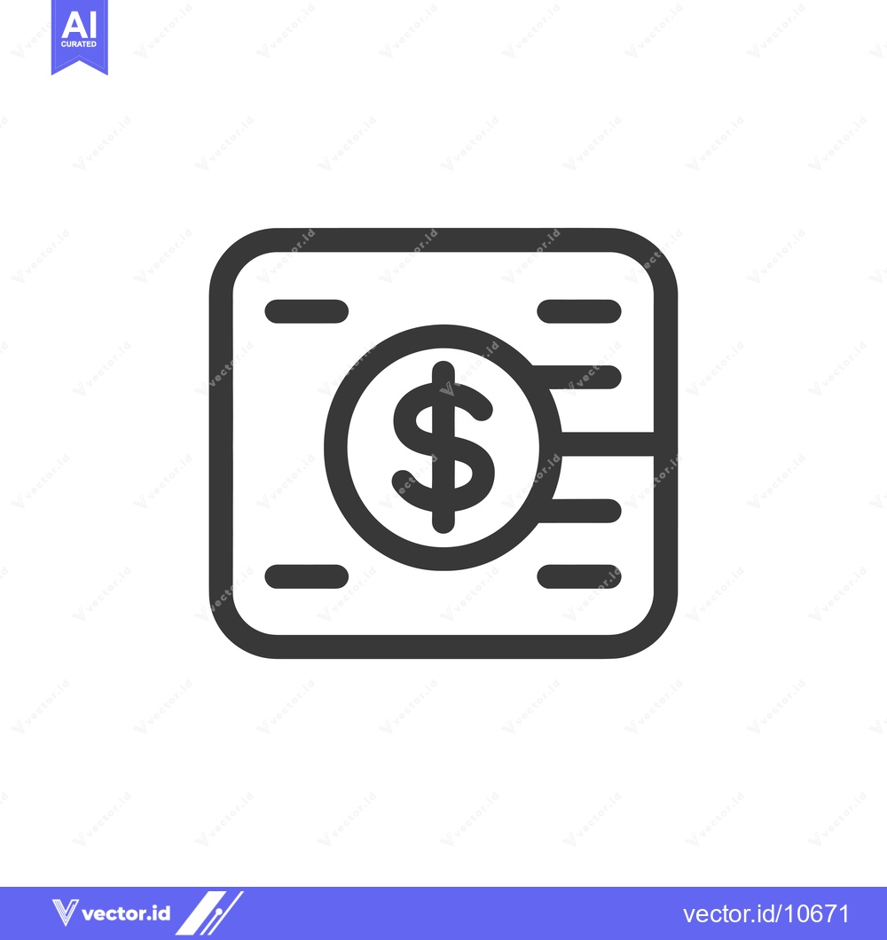 Premium Vector dari A black and white outline of a credit card with a dollar sign inside a