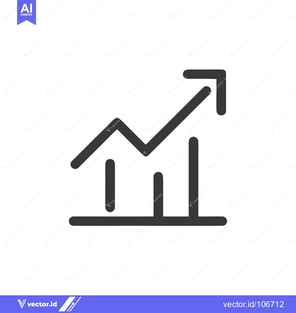 Premium Vector of Ascending Graph Icon: Business Growth and Positive Trend Symbol
