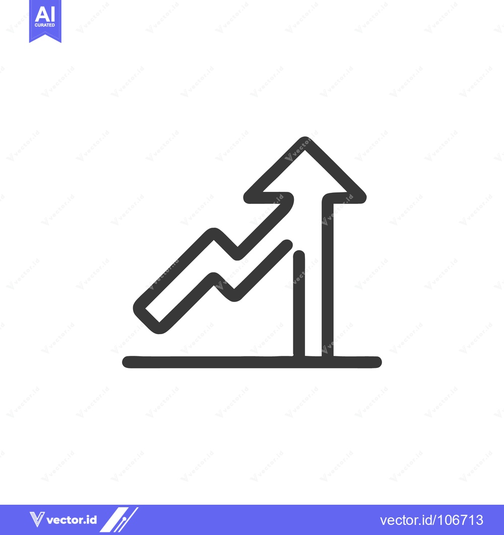 Premium Vector dari Ascending Arrow Graph: Minimalist Line Art for Business Growth and Fin