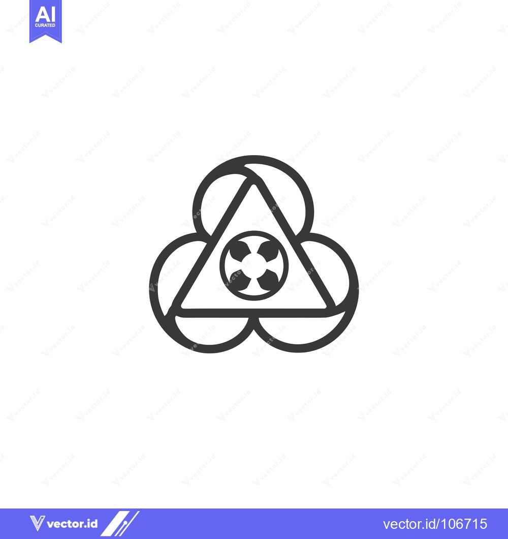 Premium Vector dari Triangle Encircled by Four Circles with a Star Inside