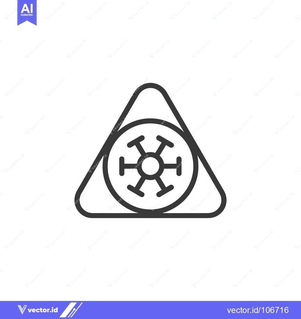 Premium Vector dari Triangle Symbol with a Starburst Inside