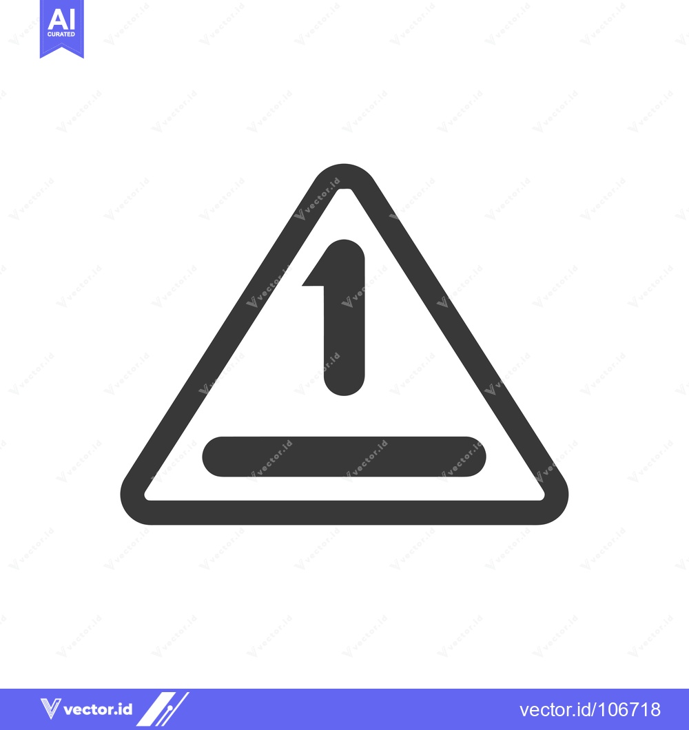 Premium Vector of Triangle Warning Sign with Number One and Line