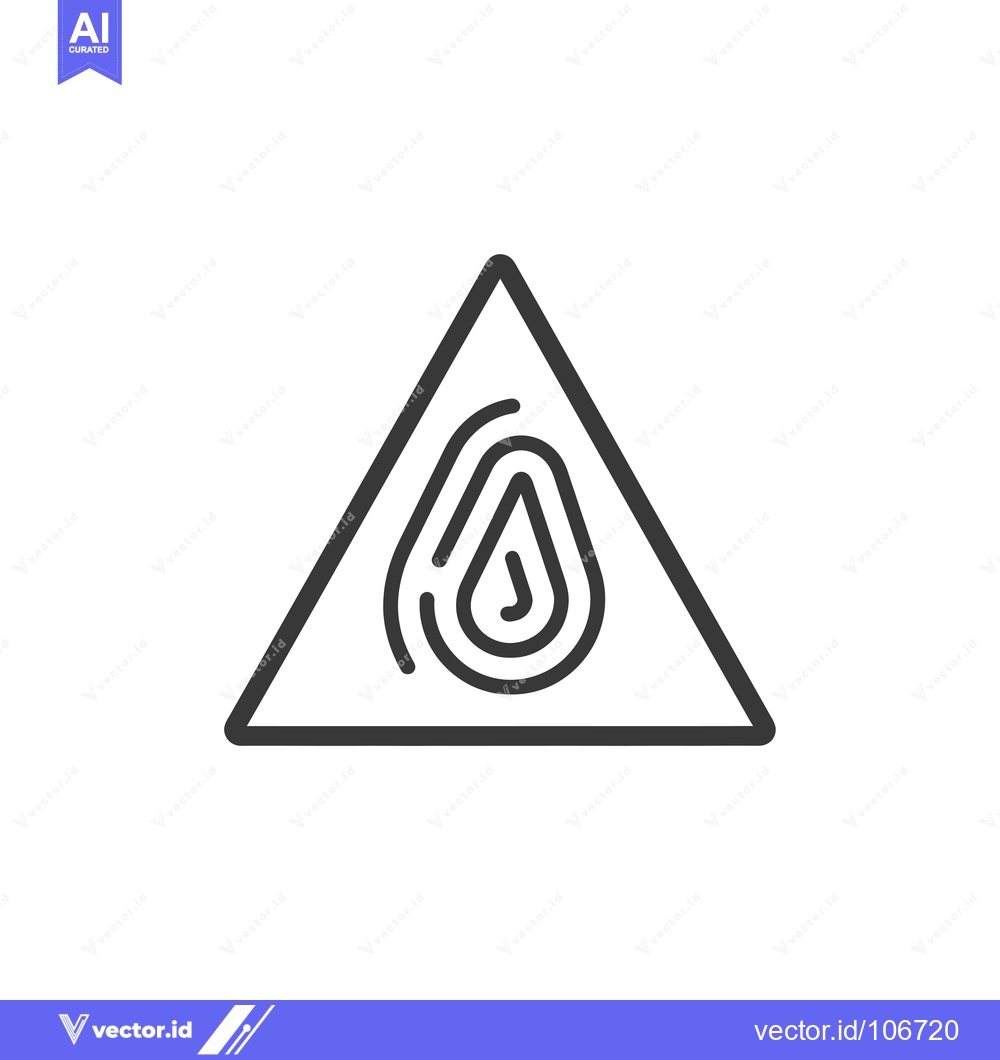 Premium Vector dari Triangle Warning Sign with Water Drop Icon Inside
