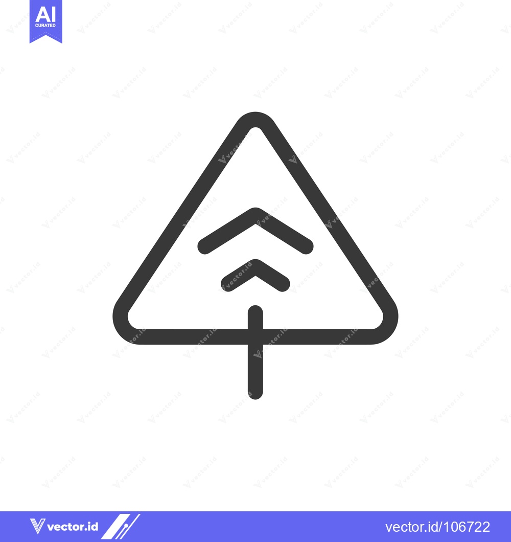 Premium Vector of Triangle with Three Up Arrows and a Stem