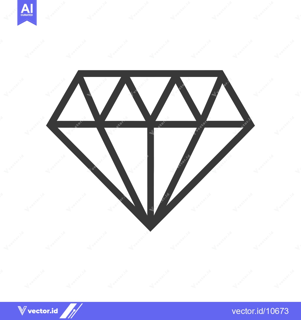 Premium Vector dari A Black and White Outline of a Diamond Shape