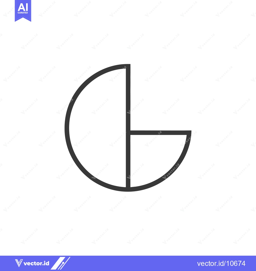 Premium Vector dari A black and white outline of a divided circle