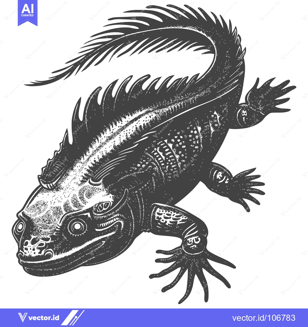 Premium Vector dari Detailed Illustration of a Spiky Lizard with a Long Tail