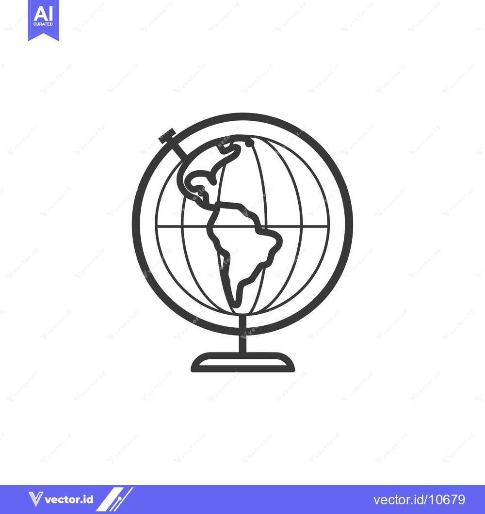 Premium Vector dari A Black and White Outline of a Globe