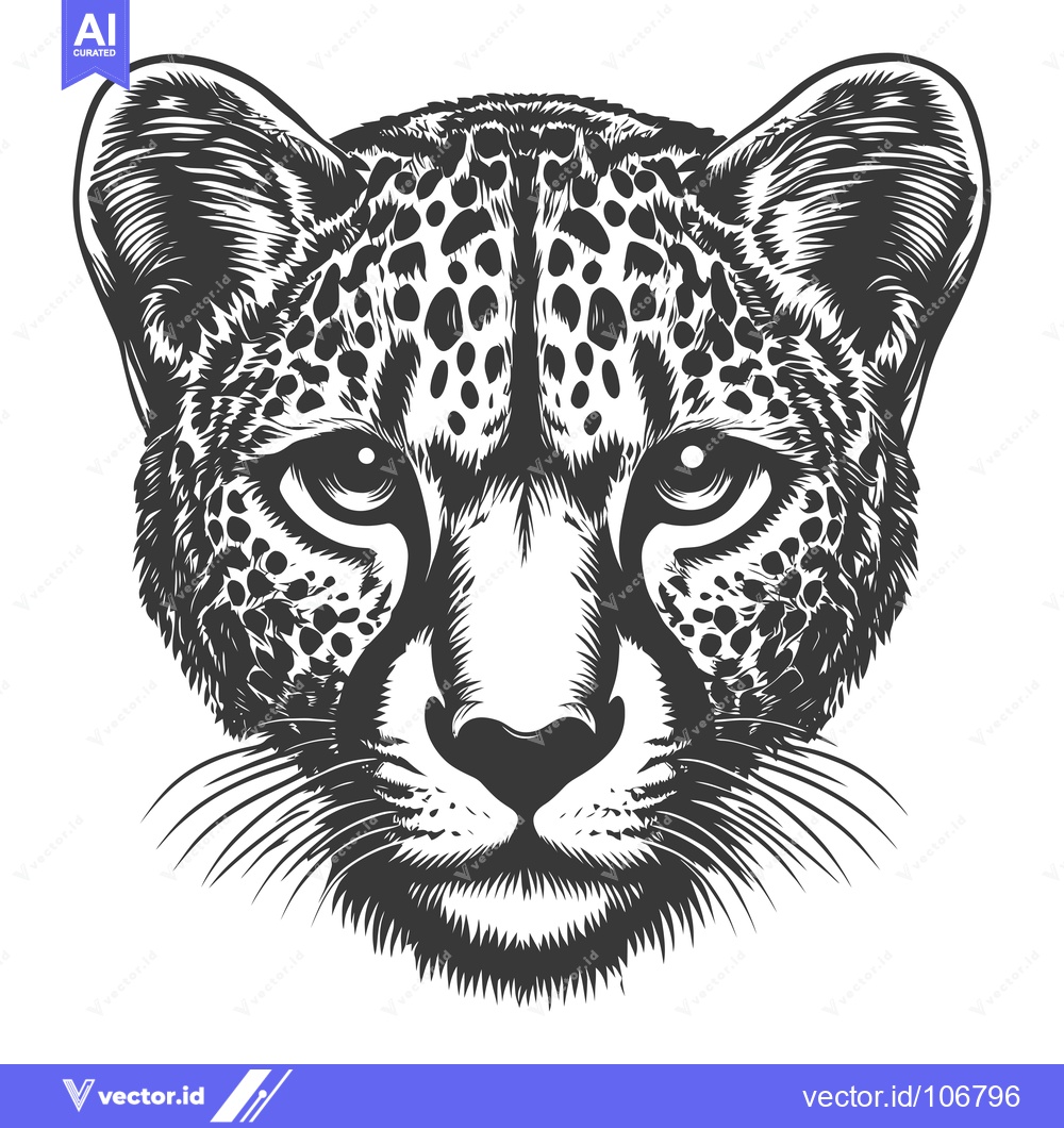 Premium Vector dari A Close-Up Illustration of a Cheetah's Face