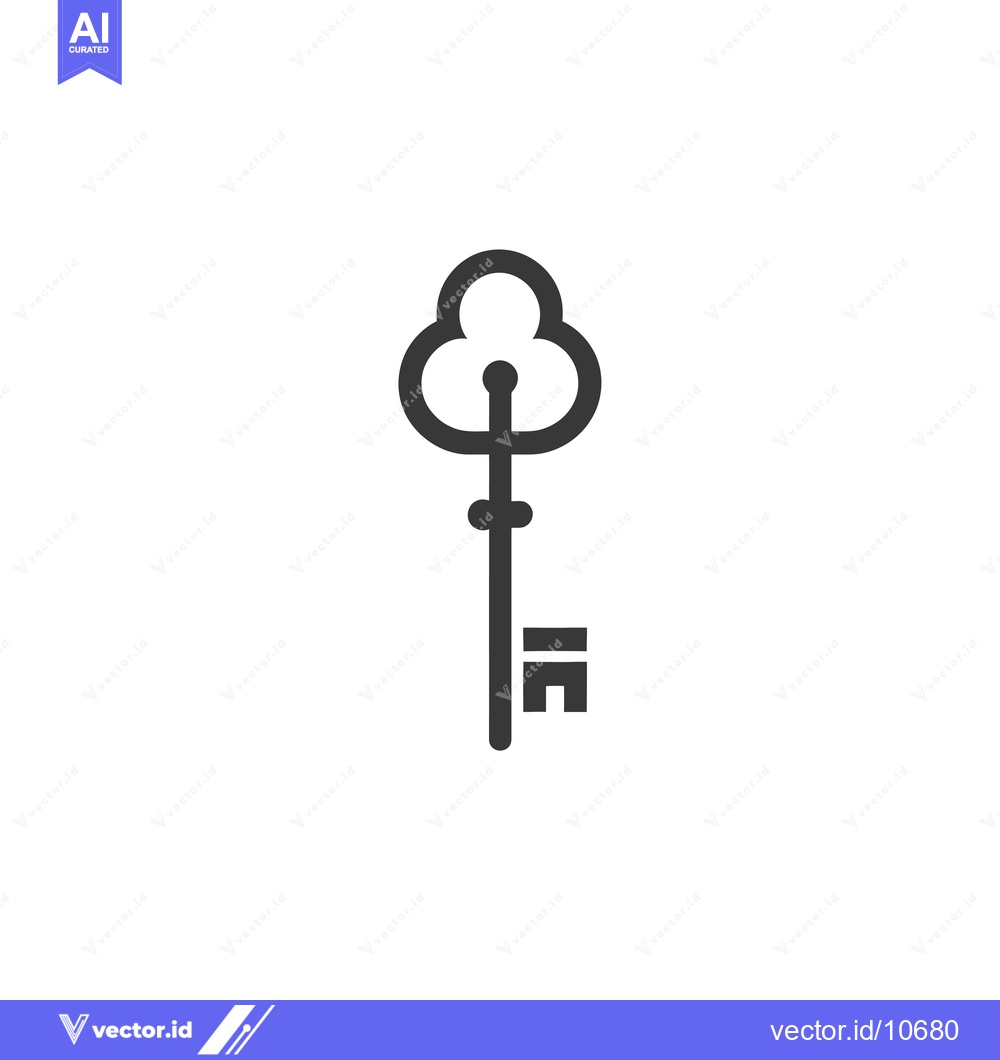Premium Vector dari A Black and White Outline of a Key