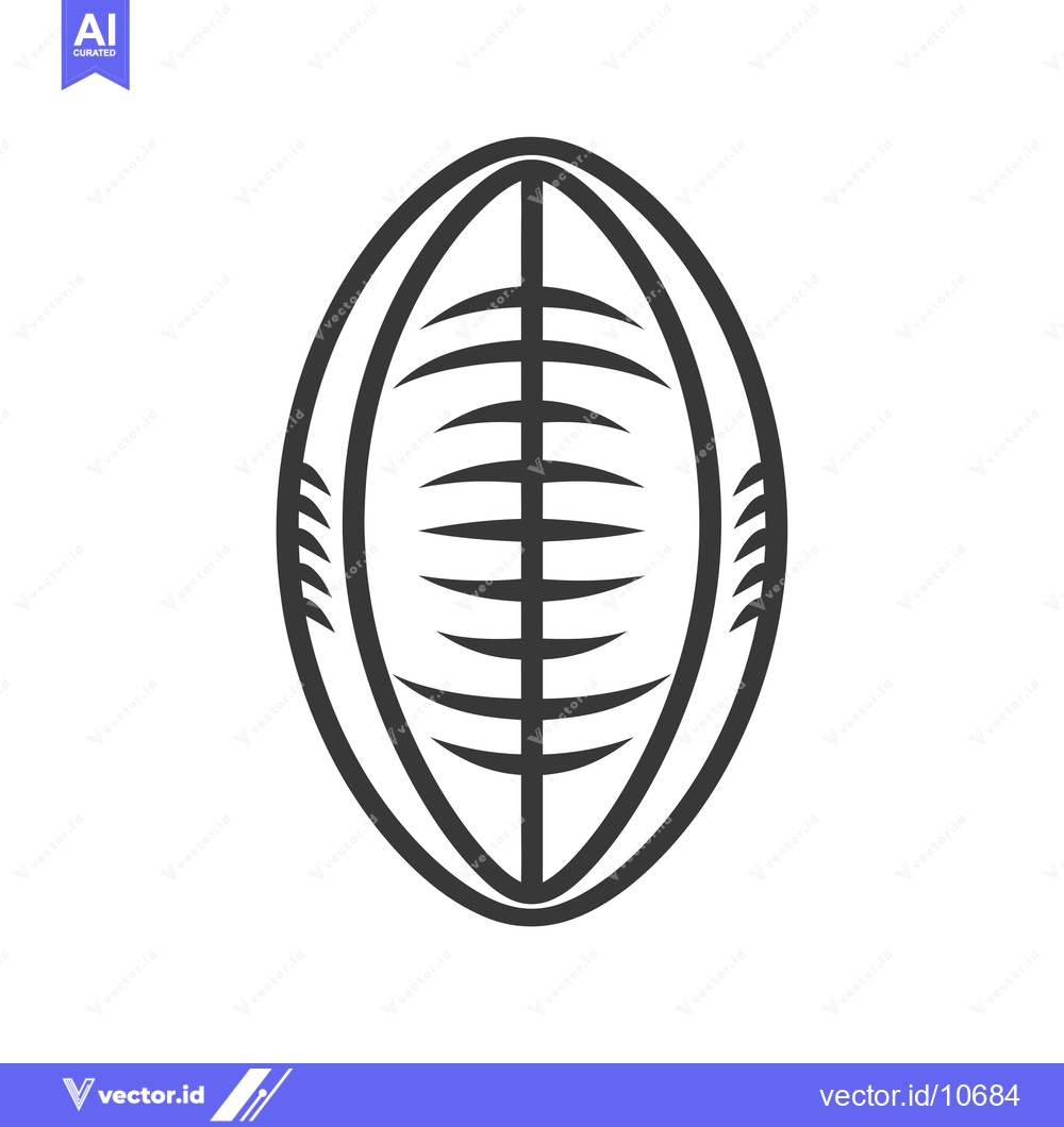 Premium Vector of A Black and White Outline of an American Football