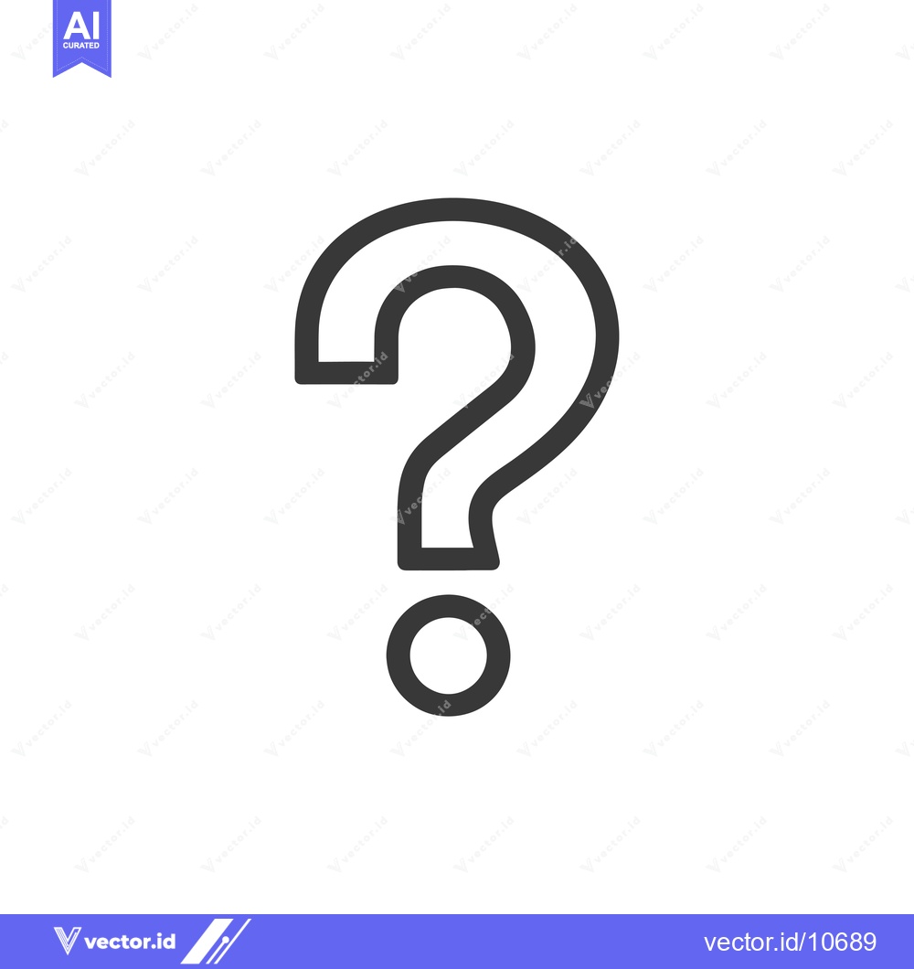 Premium Vector of A Black and White Outline of a Question Mark