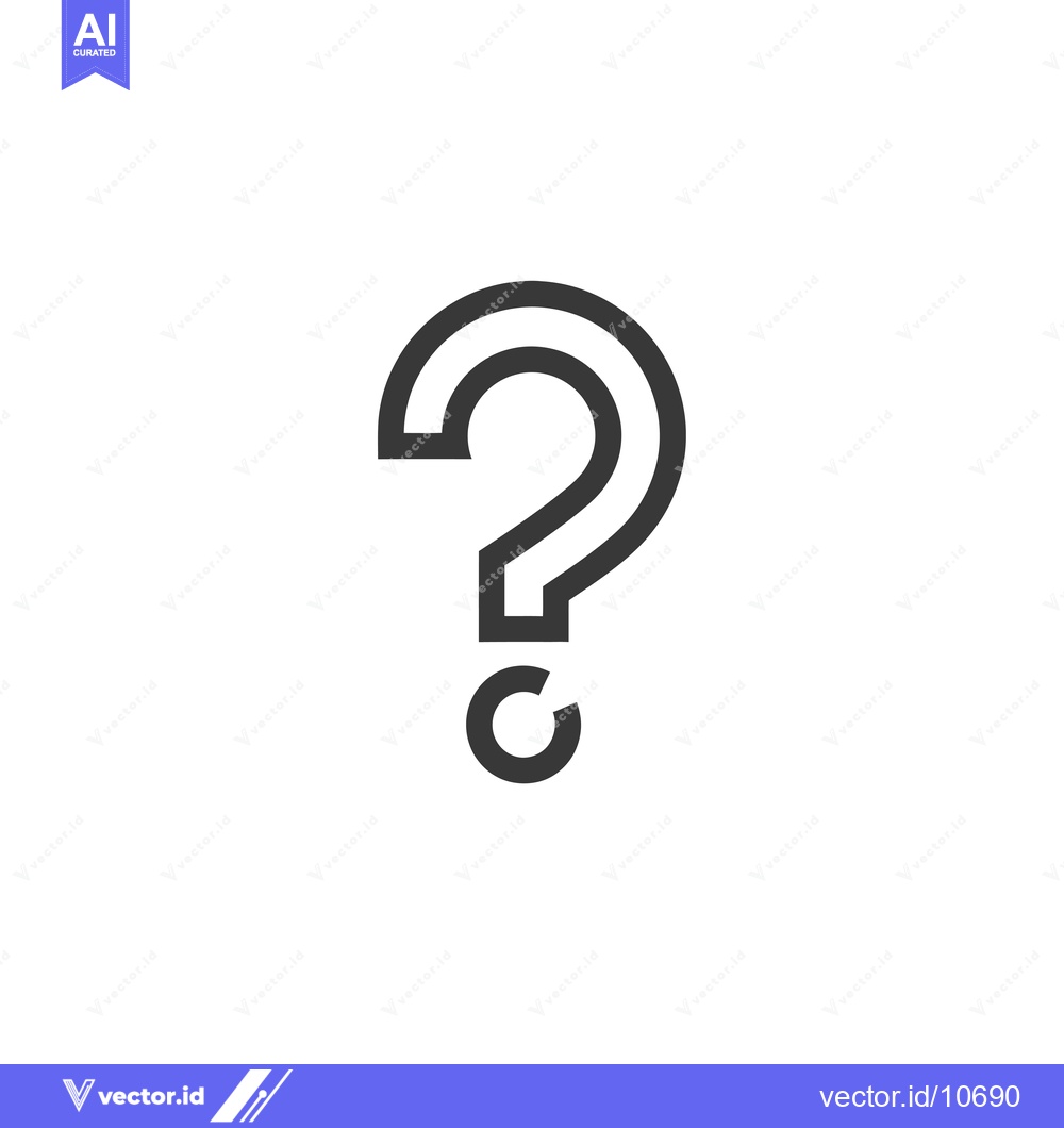 Premium Vector dari A Black and White Outline of a Question Mark Icon