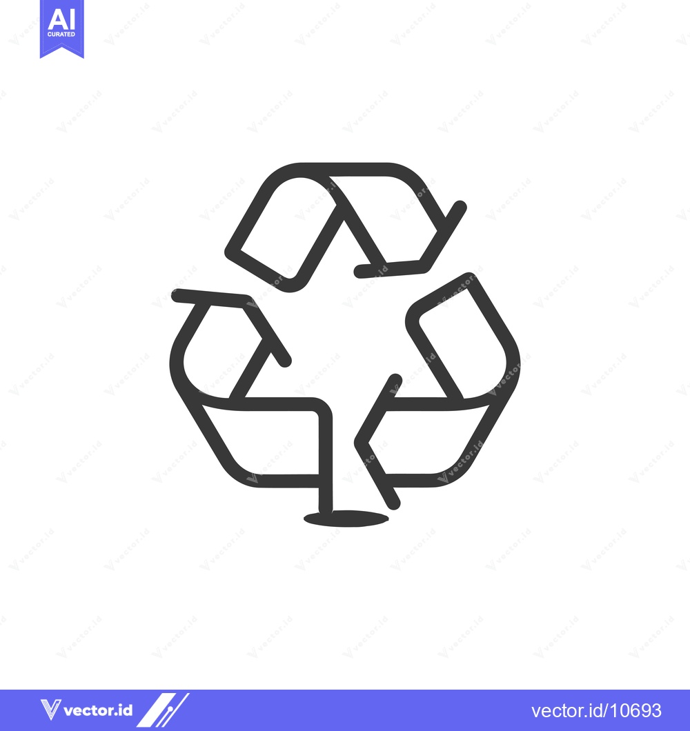 Premium Vector dari A Black and White Outline of a Recycling Symbol