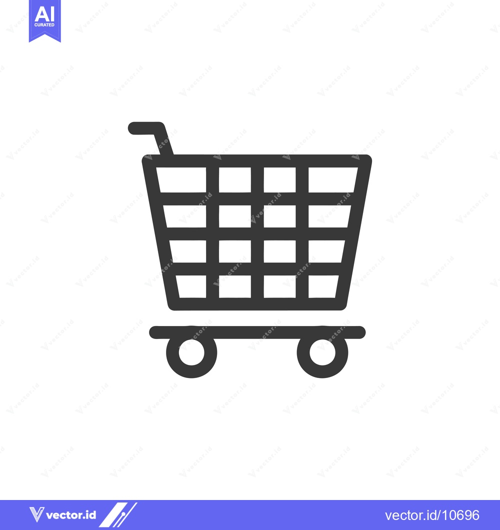 Premium Vector of A Black and White Outline of a Shopping Cart