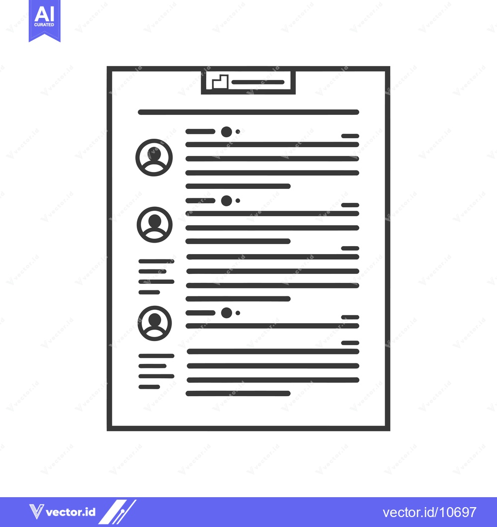 Premium Vector dari A black and white outline of a simple resume template