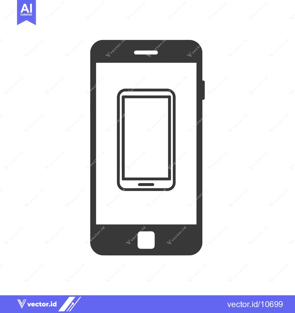 Premium Vector of A Black and White Outline of a Smartphone