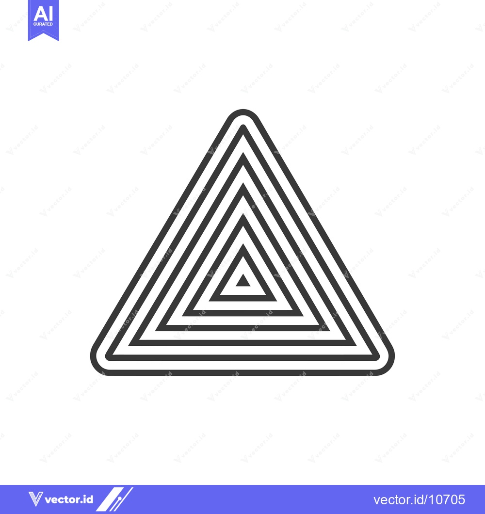 Premium Vector dari A Black and White Outline of a Triangle Composed of Multiple Concentri