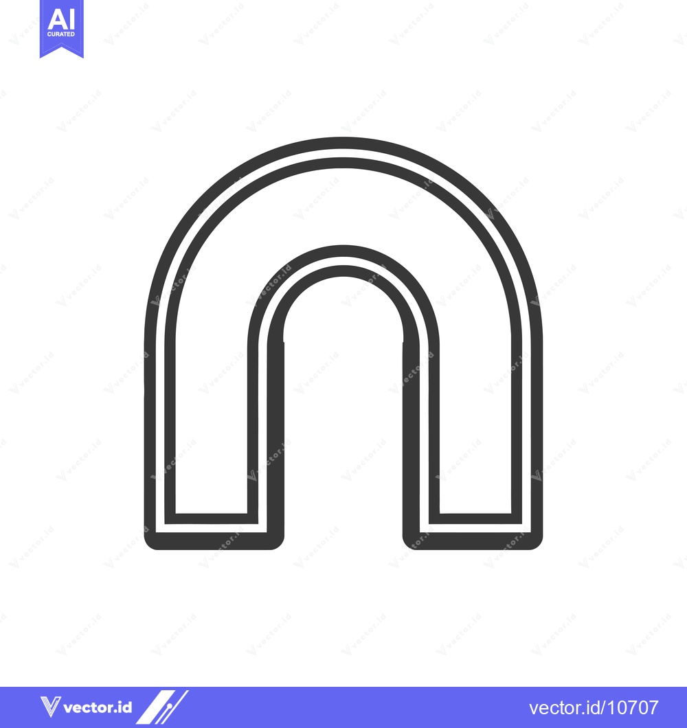 Premium Vector of A Black and White Outline of a U-Shaped Archway