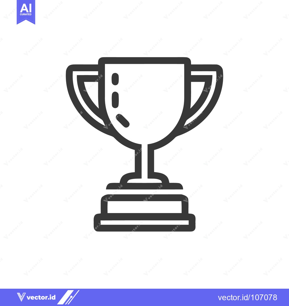 Premium Vector dari Minimalist Trophy Icon: Bold Outline, Clean Design, Achievement Symbol