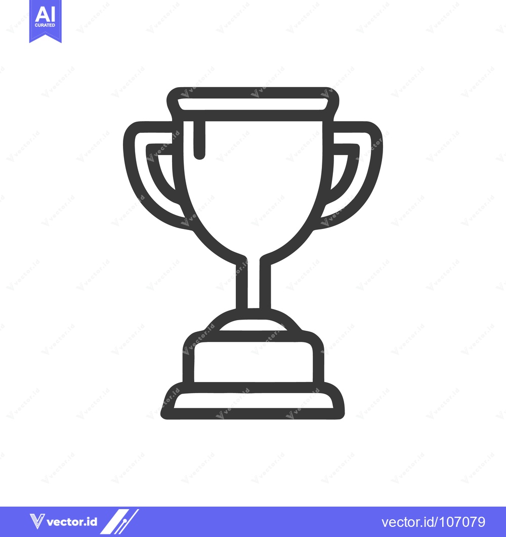 Premium Vector of Minimalist Trophy Icon: Bold Outline, Clean Design for Achievement and