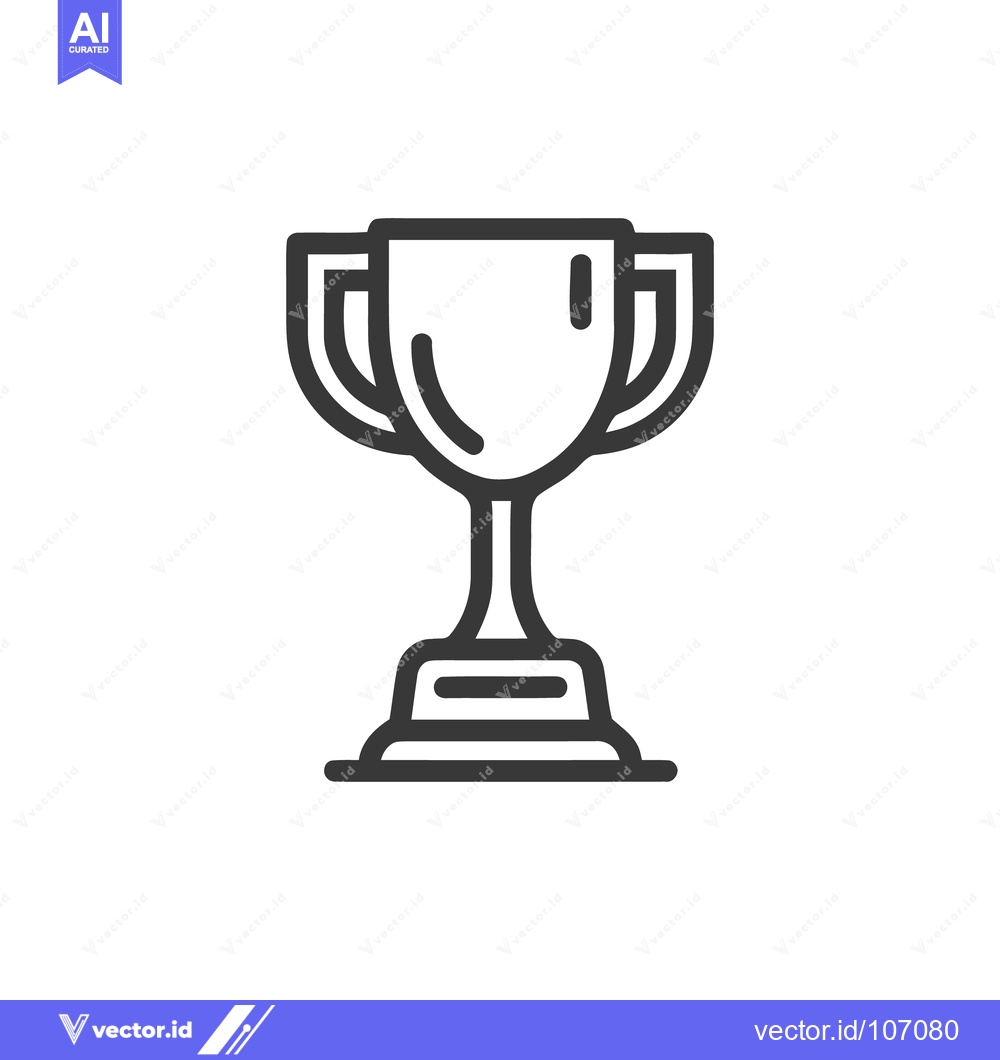 Premium Vector dari Minimalist Trophy Icon: Symbol of Victory and Achievement in Bold Outl