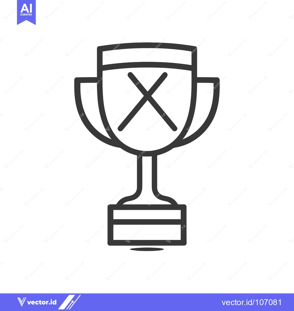 Premium Vector of Trophy with a cross in the center