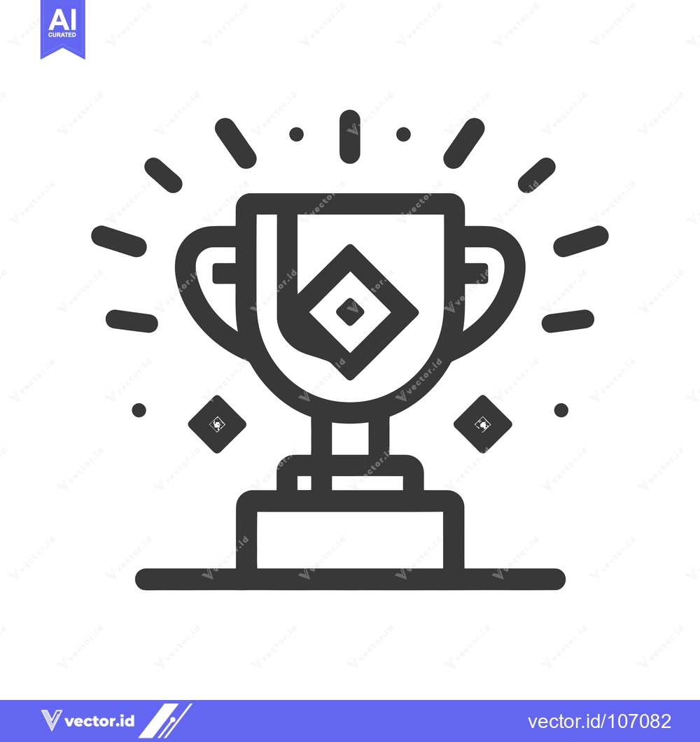 Premium Vector dari Trophy with a Diamond and Sparkles