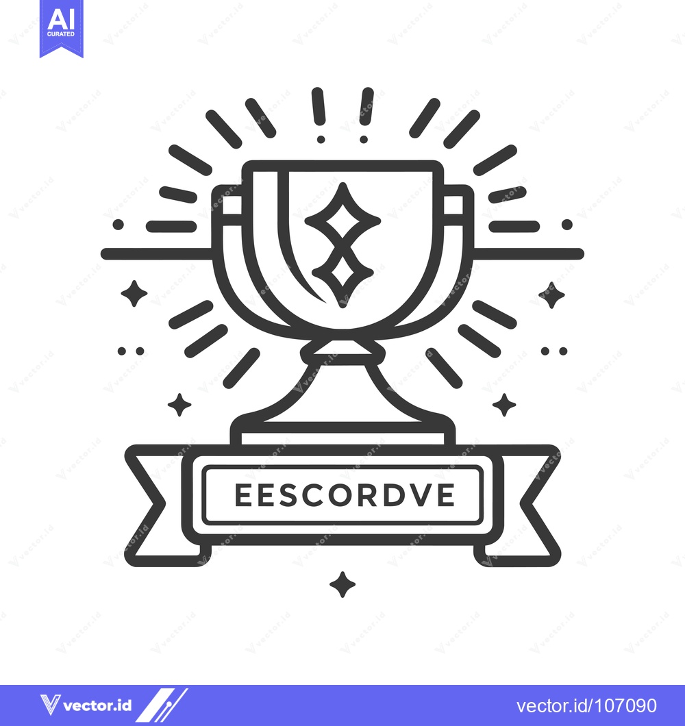 Premium Vector dari Trophy with Ribbon and Star Design