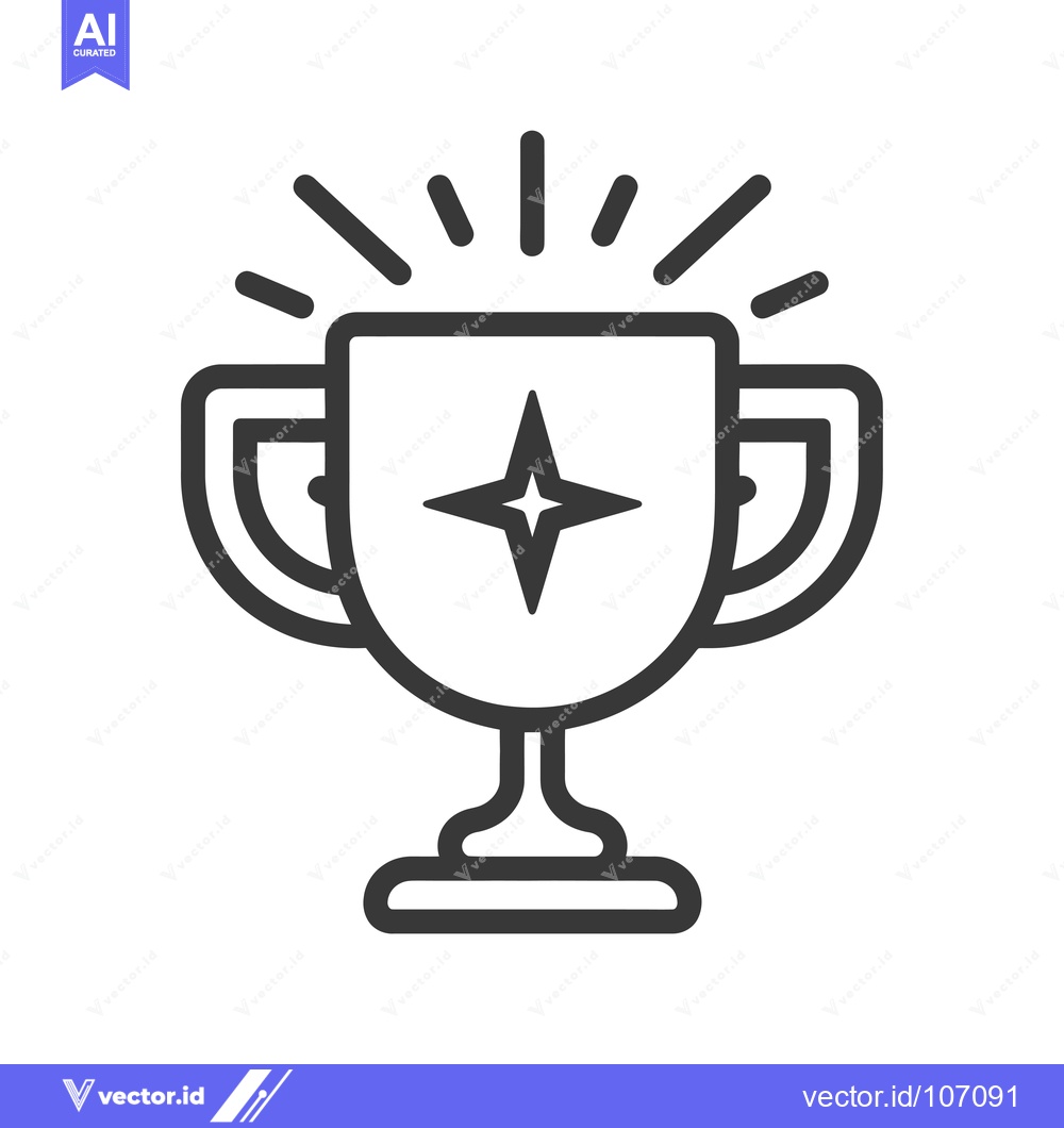 Premium Vector dari Trophy with Star and Radiating Lines
