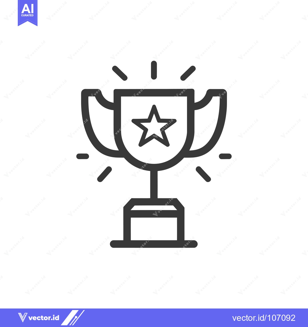 Premium Vector of Trophy with Star and Rays of Light