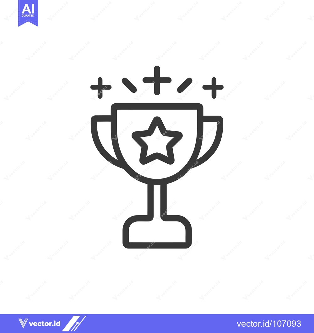 Premium Vector dari Trophy With Star and Sparkling Effects