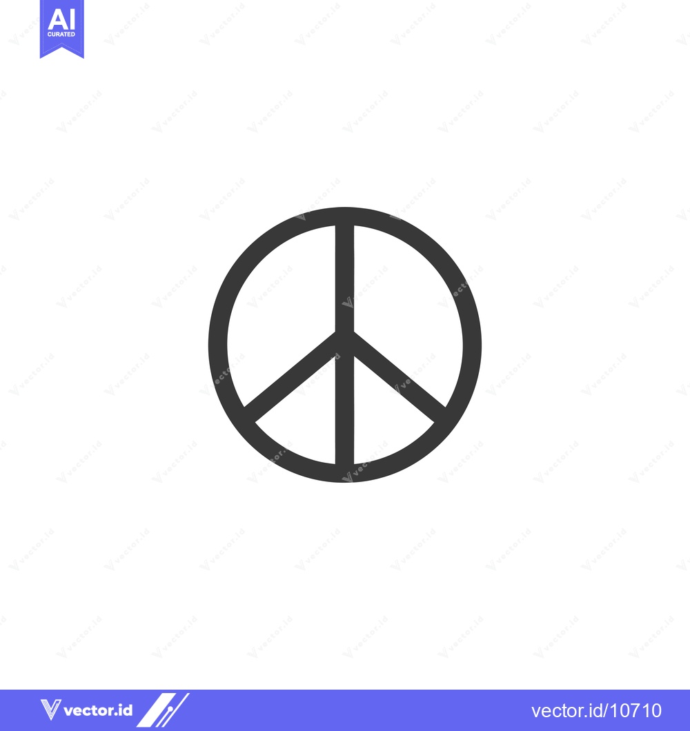 Premium Vector dari A Black and White Peace Sign Icon