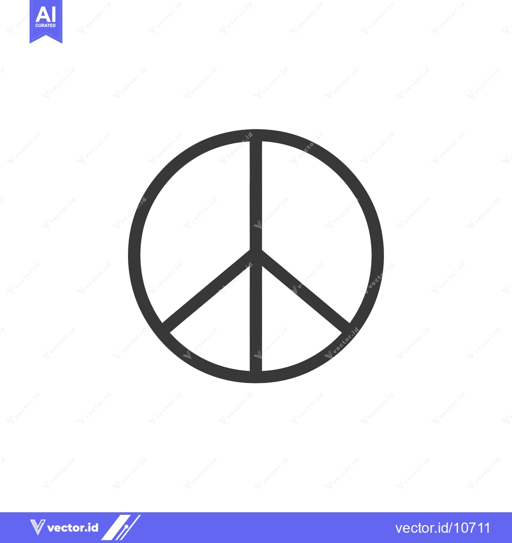 Premium Vector dari A Black and White Peace Sign Icon