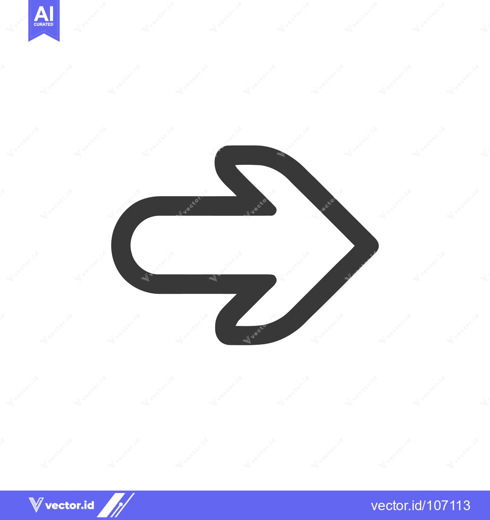 Premium Vector dari Bold Arrow Icon: Simple, Modern Design with Rounded Edges on White Bac