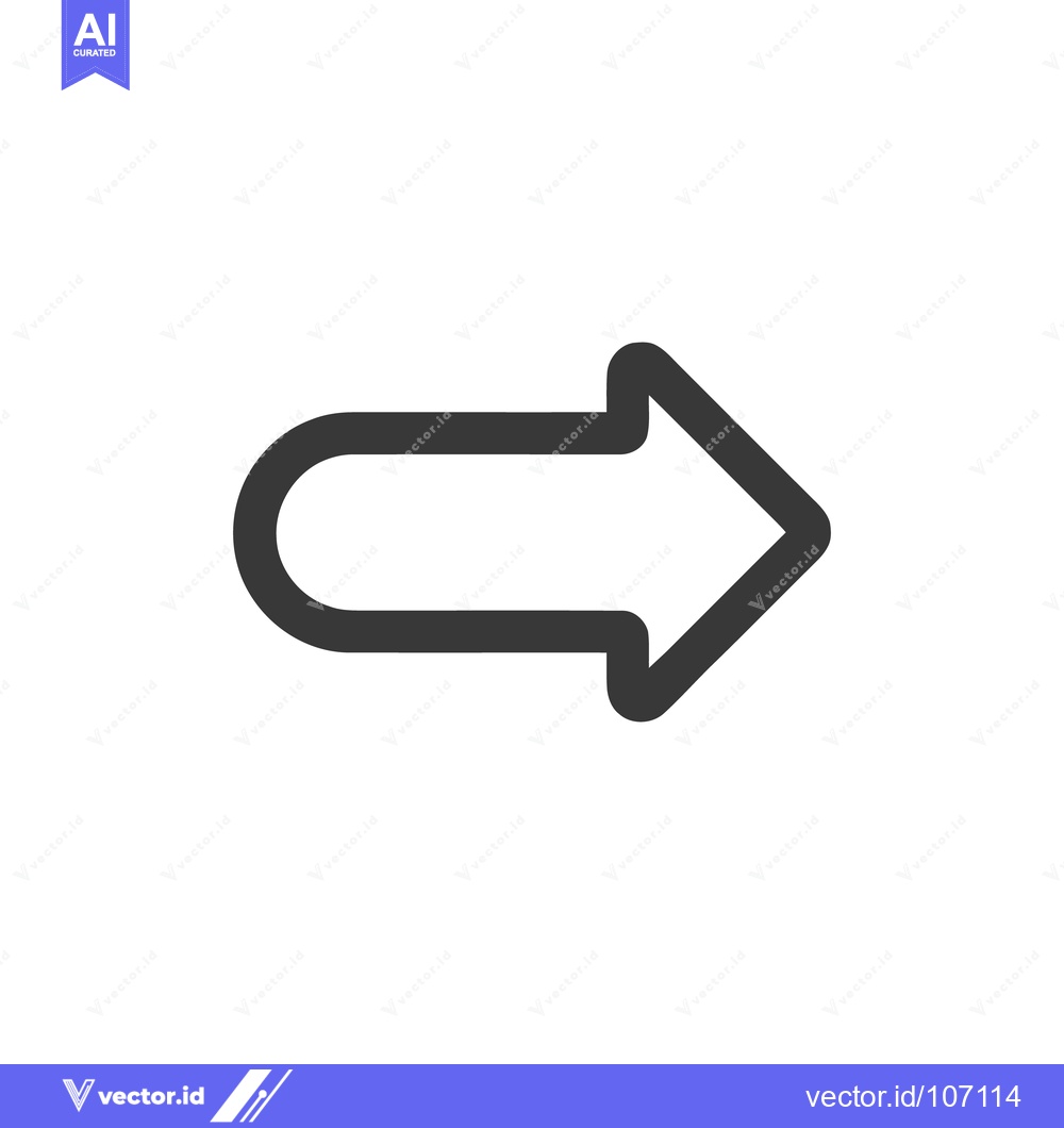 Premium Vector dari Simple Dark Gray Arrow Pointing Right on White Background