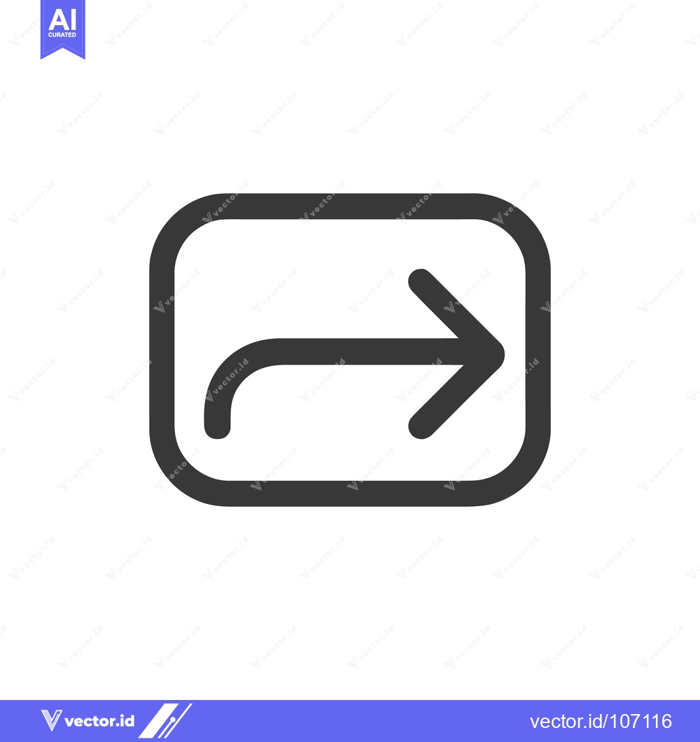 Premium Vector dari Simple Dark Gray Rounded Square Arrow Icon on White Background